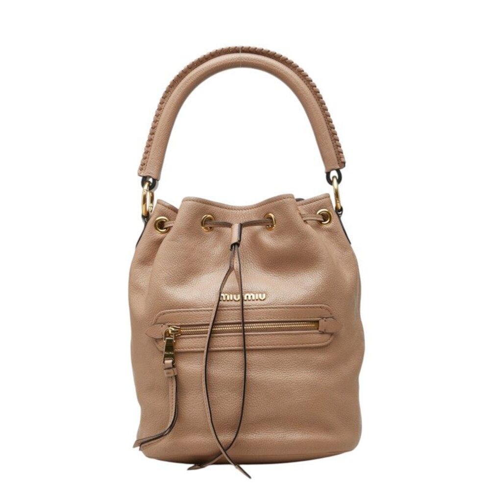 Miu Miu Leather Drawstring Bag